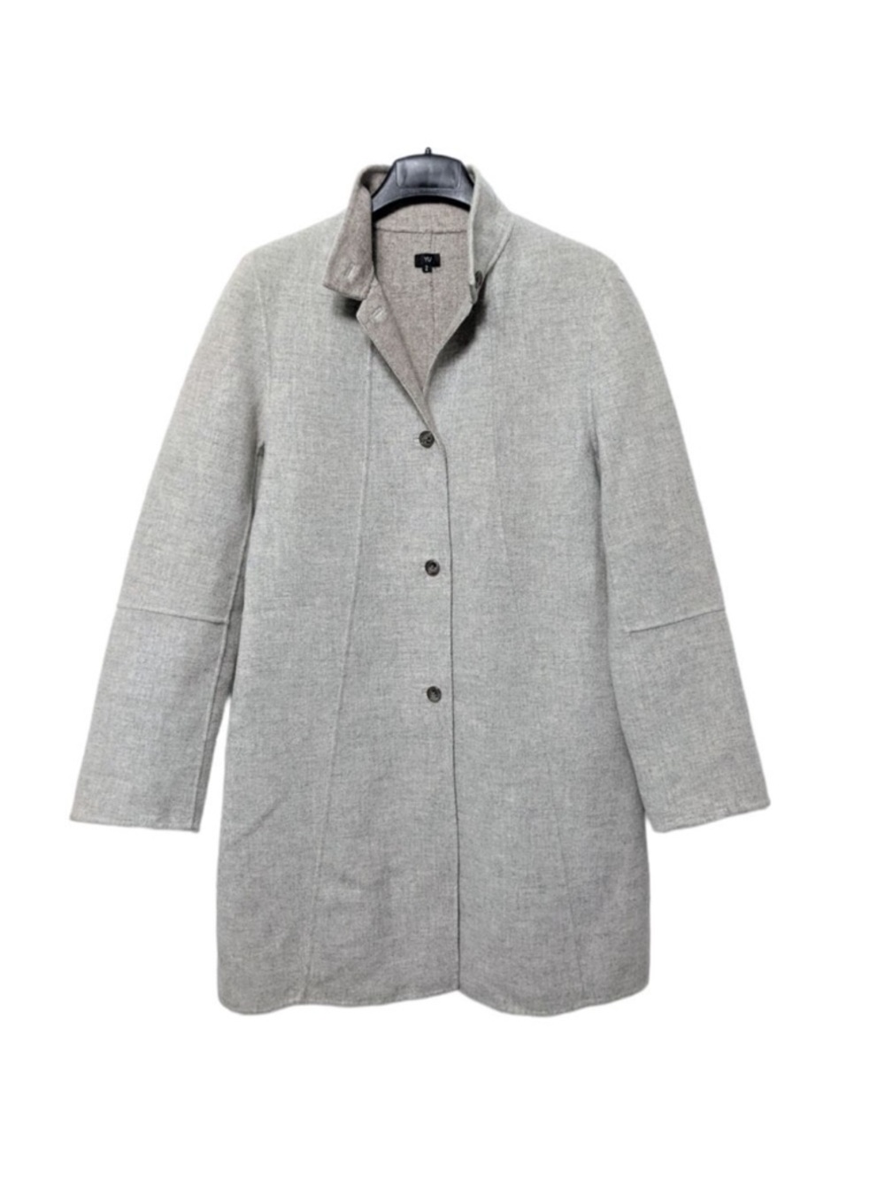 YU Wool Cashmere Button Front Car Midi Coat L